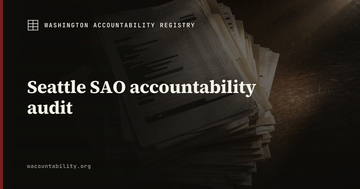 Seattle SAO accountability audit — competitive procurement and ...